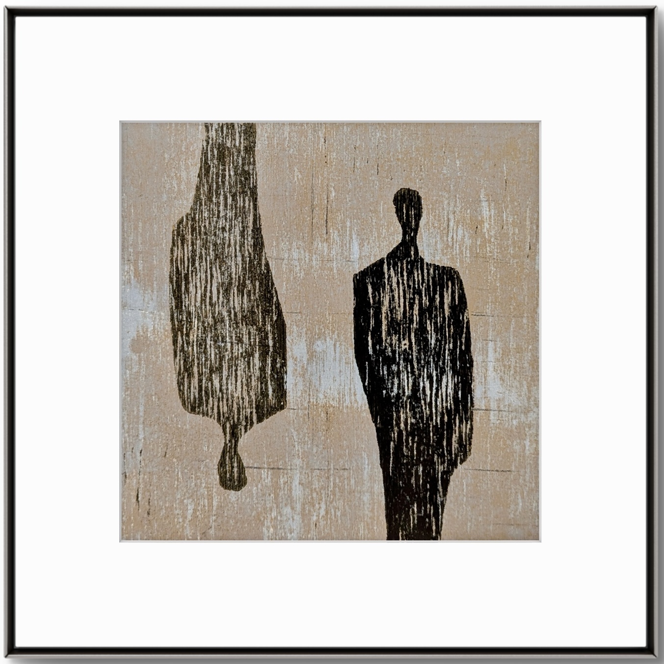 Tresnitt, 2025, 30x30cm med sort ramme.