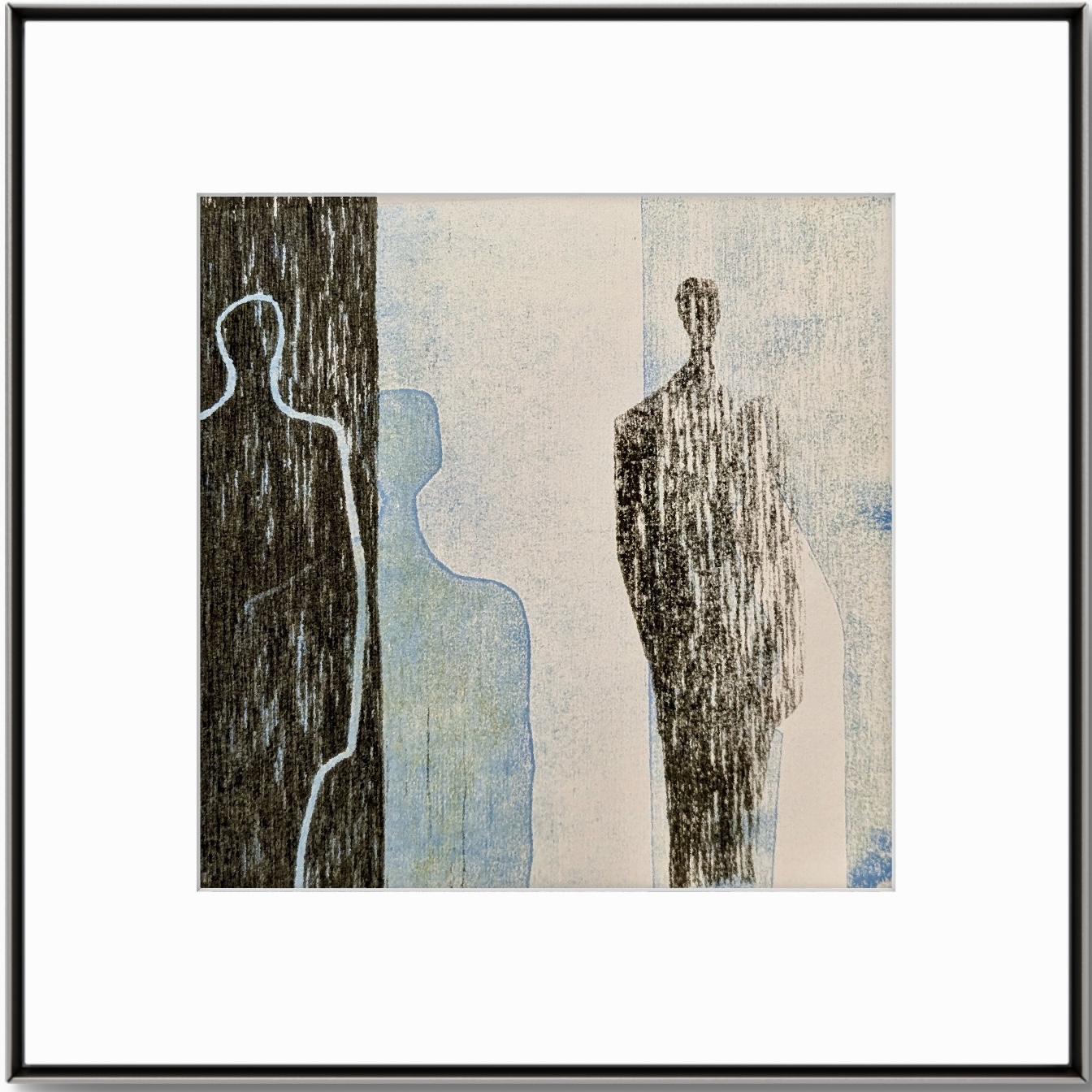 Tresnitt, 2025, 30x30cm med sort ramme.
